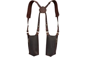 TOURBN Tourbon Leather Shoulder Holster Phone Holder Concealed Armpit Wallet Pocket Anti-Theft Multipurpose Double Pouches Adjustable Straps