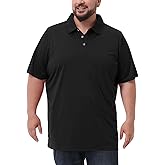 Idtswch Men's Big and Tall Polo Shirts UPF 50+ Casual Work Quick Dry Short Sleeve Collared Golf Shirt(XL-8XL)