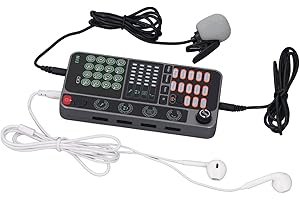 Voice Changer, Live Sound Card for for PC, Mobile Laptop Live Singing Games, DJ Audio Mixerswith DJ Controller for Live Strea