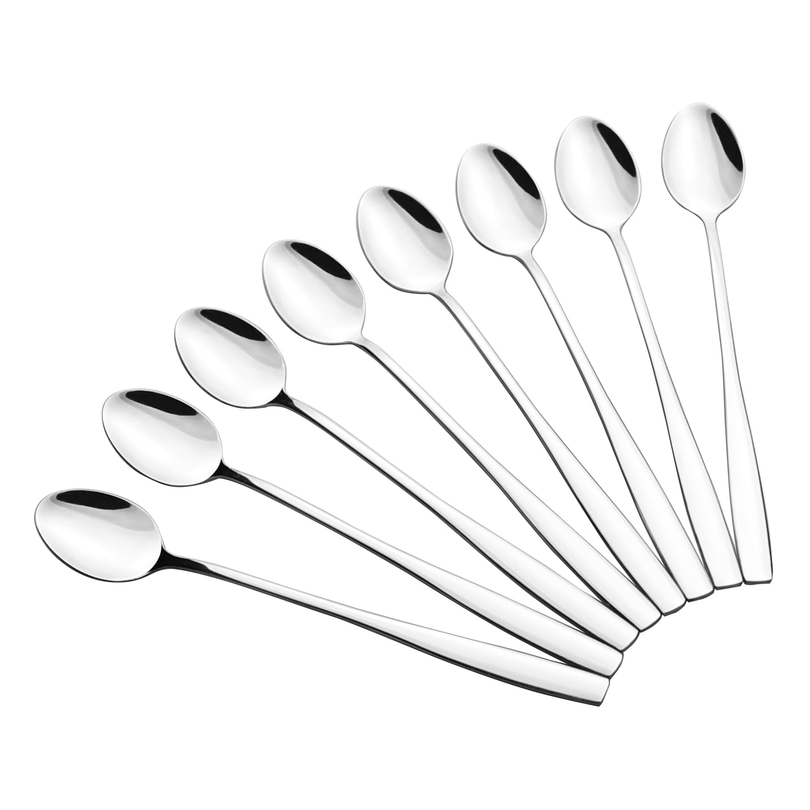 Zerdyne 12 Pieces Long Handle Iced Tea Spoon, Stainless Steel Long Handle Stirring Mixing Spoon