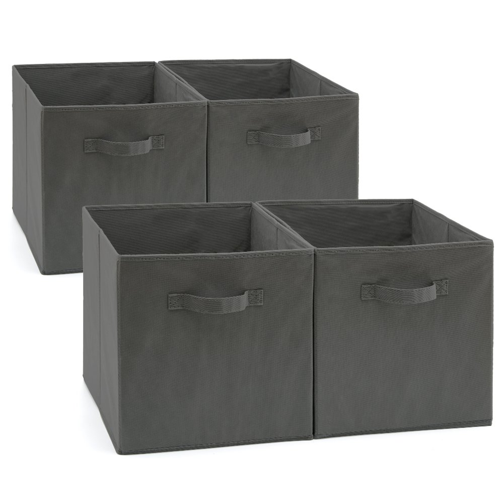 Set of 4 Foldable Fabric Basket Bins, Collapsible Storage Cube 13x15x13