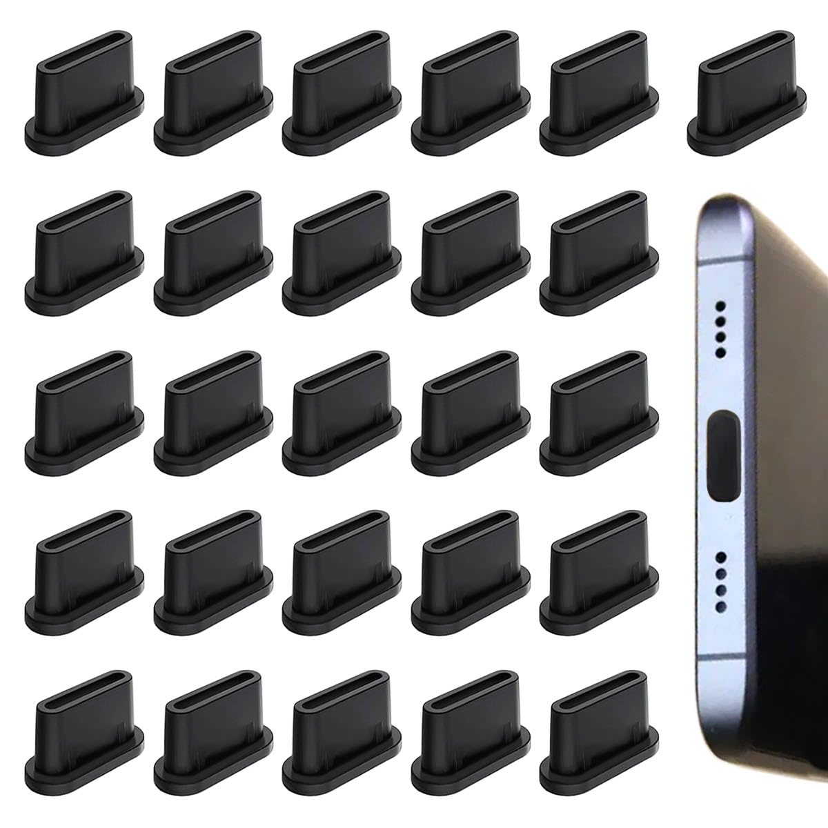 25 Pcs USB C Dust Plug, USB Type C Anti Dust Plugs Cover, Type C Charging Port Plug, USB C Dust Cover for Samsung Galaxy Google Pixel Moto G TCL UMIDIGI OnePlus Nord & Type C Port Device