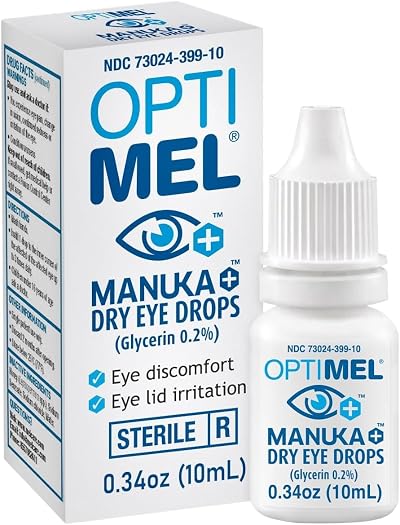 Optimel Manuka Honey Eye Drops 10ml for Dry Eye Blepharitis Relief