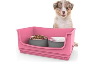 HIKINGO Non-Slip Anti-Splash Dog Bowl, Stainless Steel Pet Food Dish with Rubber Base, Spill-Proof Design for Small & Large Dogs, Indoor/Outdoor Use, Easy to Clean