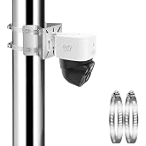 Tonton Pole Mount Corner Bracket Kit Compatible with Eufy Security SoloCam S340, SoloCam E30, and Eufy 4G LTE Cam S330, Adjustable Weatherproof Camera Mount for Solar Security Camera (1-Pack, White)