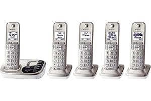 Panasonic KX-TGD225N DECT 6.0 Expandable Digital Cordless Answering System, 5 Handsets