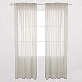 Deconovo Rod Pocket Crushed Voile Draperies Sheer