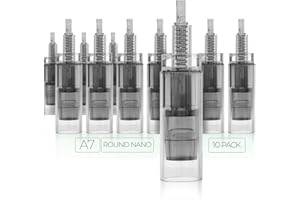 MODIX Dr. Pen Ultima A7 Replacement Cartridges - (10 PACK) - Round Nano Bayonet Slot - Disposable Replacement Parts