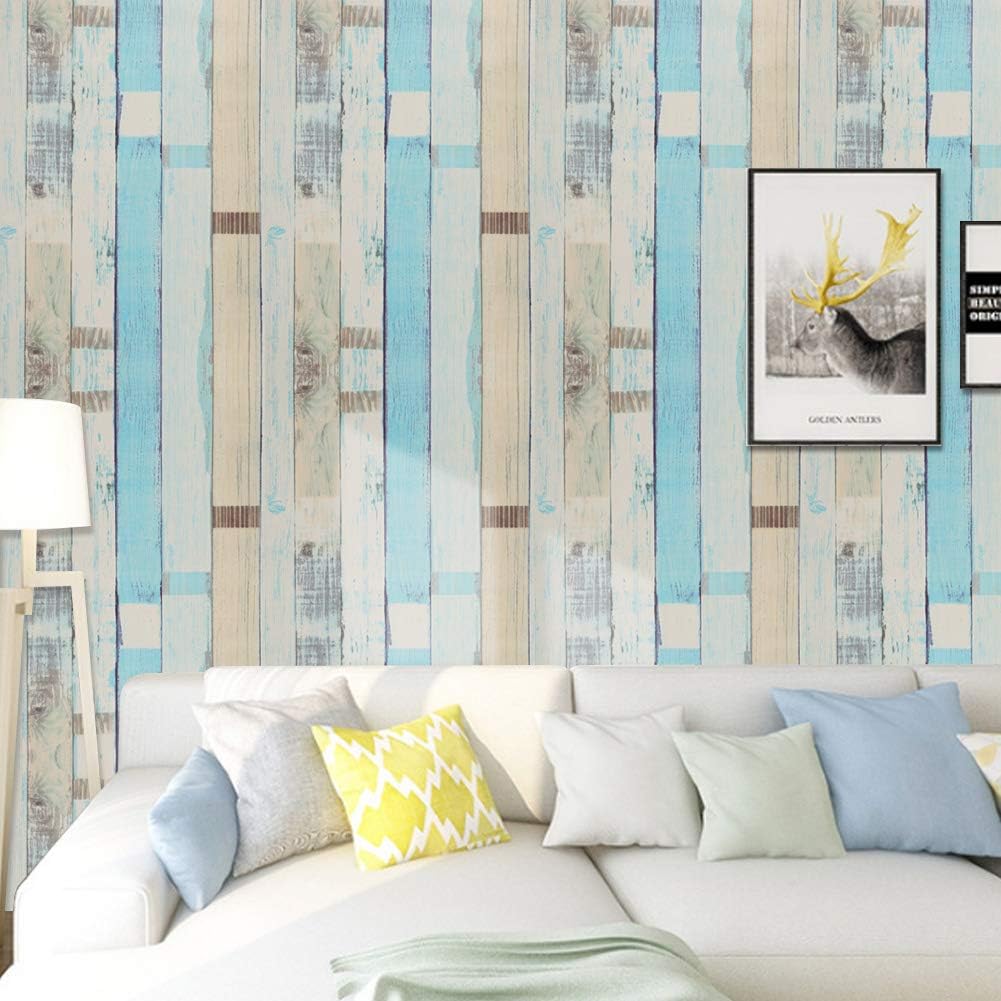 FENTIS Wood Effect Wallpaper Sticky Back Plastic Peel and Stick Wallpaper Green Contact Sticky Paper 44.5x1000cm Removable Roll for Kitchen Bathroom Cabinet Door - Image 3