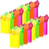 Sherr 24 Pack Neon Gift Bags with Tissue Paper 5.91 x 3.15 x 8.27 Inches Colorful Rainbow Paper Bags Set with Handles Party Favor Pouches for Birthday Wedding Valentine's Day Baby Shower Easter