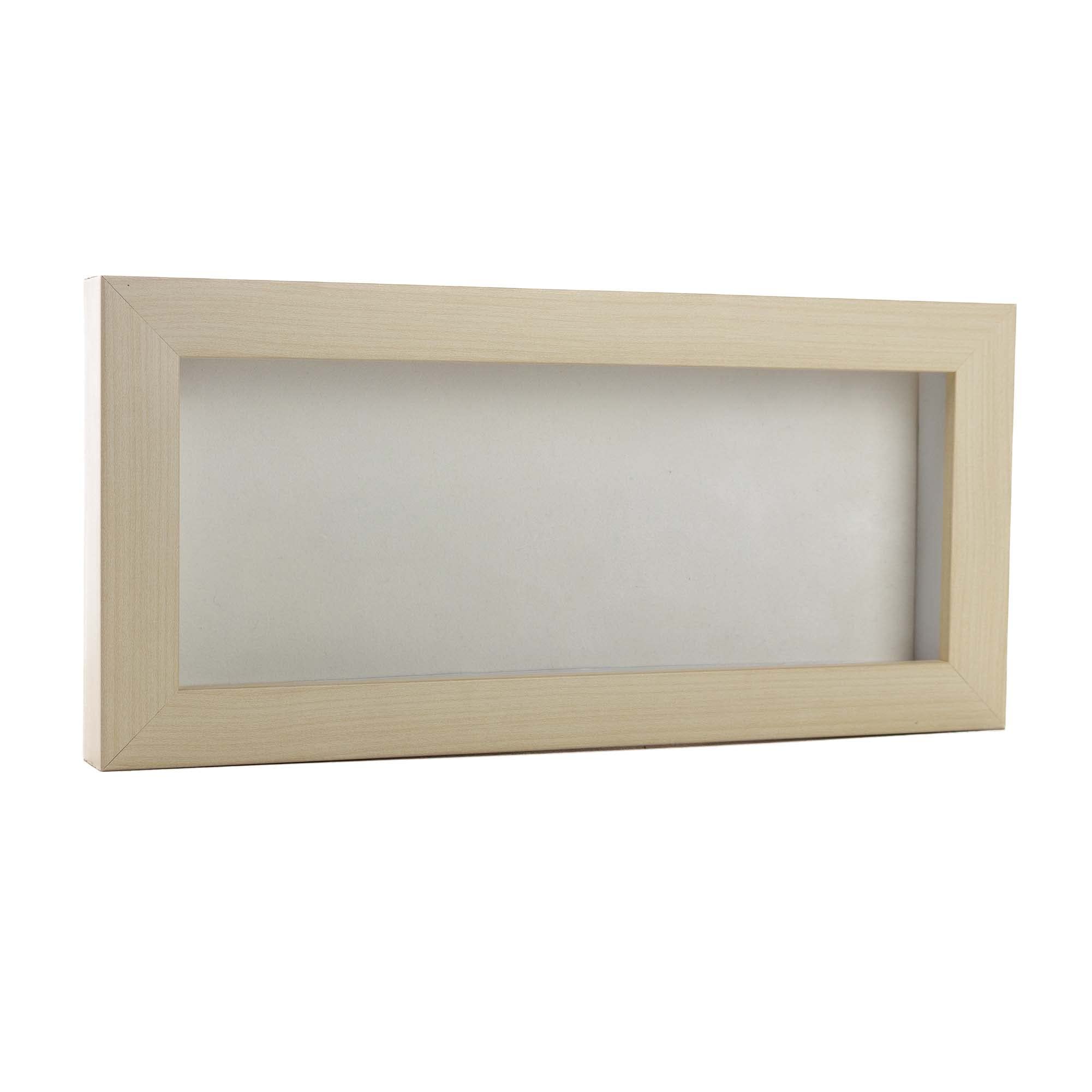 14x22 Shadow Box Frame White Washed Wood | with a