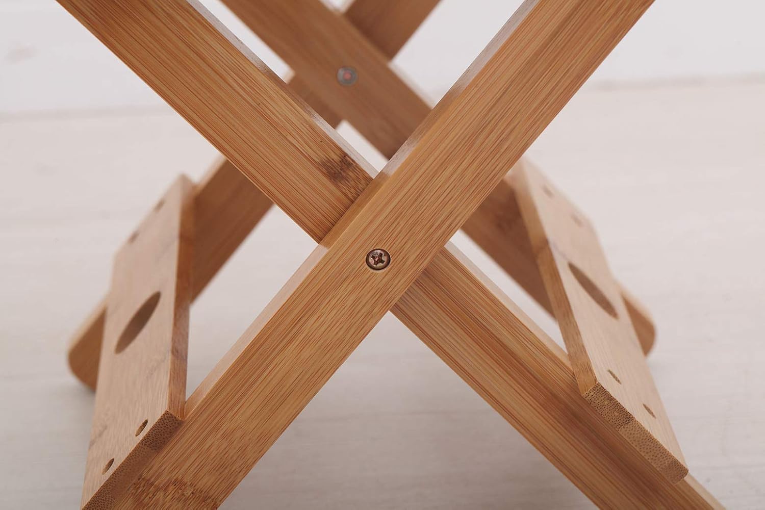 Salafey Bamboo Folding Stool for Shaving Shower Foot Rest,Home Portable Folding Shower Seat,Fully Assembled 12.4” Height: Furniture & Decor