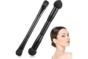 2 PCS Black Dual Ended Hairline Concealer Brush Contour Brushes for Makeup Hair Powder Color Face Edge Travel Brush Root Touc