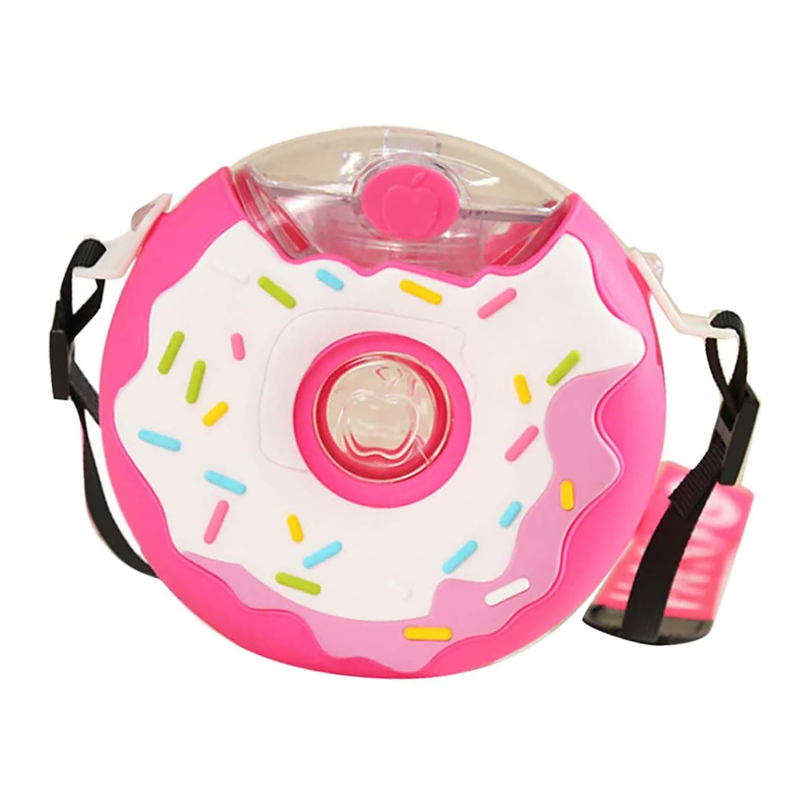 Donut Care Water Bottle Thirsty Kids Freestyle Donuts Bite Resistant Straw Pink