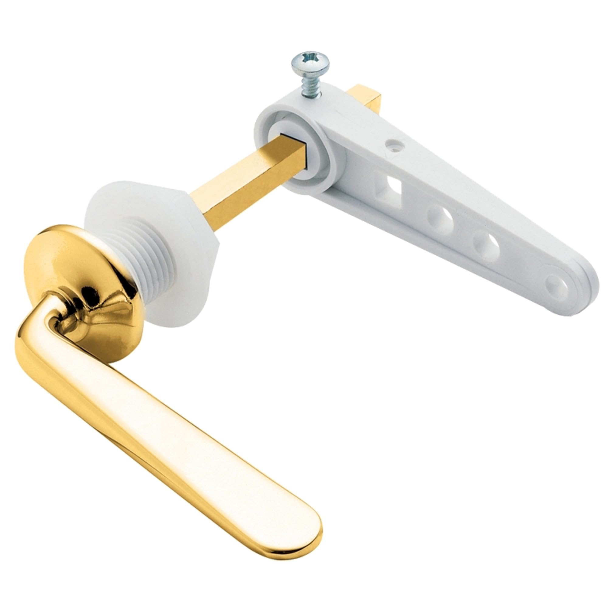 Deva CL01 Toilet Cistern Lever Handle with Gold Finish Victorian Era Style Universal Adjustable Replacement Bathroom Flush Kit in Brass WC Tank