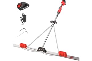 Power Concrete Screed, Cordless Cement Leveler, with 5ft Stainless Steel Board, Brushless Motor, 3000-6000 RPM, 9 Speed Setti
