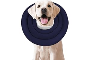 GoGoPaw Soft Dog Cone, Adjustable Dog Cones for Small Medium Large Dogs and Cats, Water Resistant Cone for Dogs After Surgery, Comfy Donut Collar, Protective Recovery E Collar Anti-Licking(Grey,3)