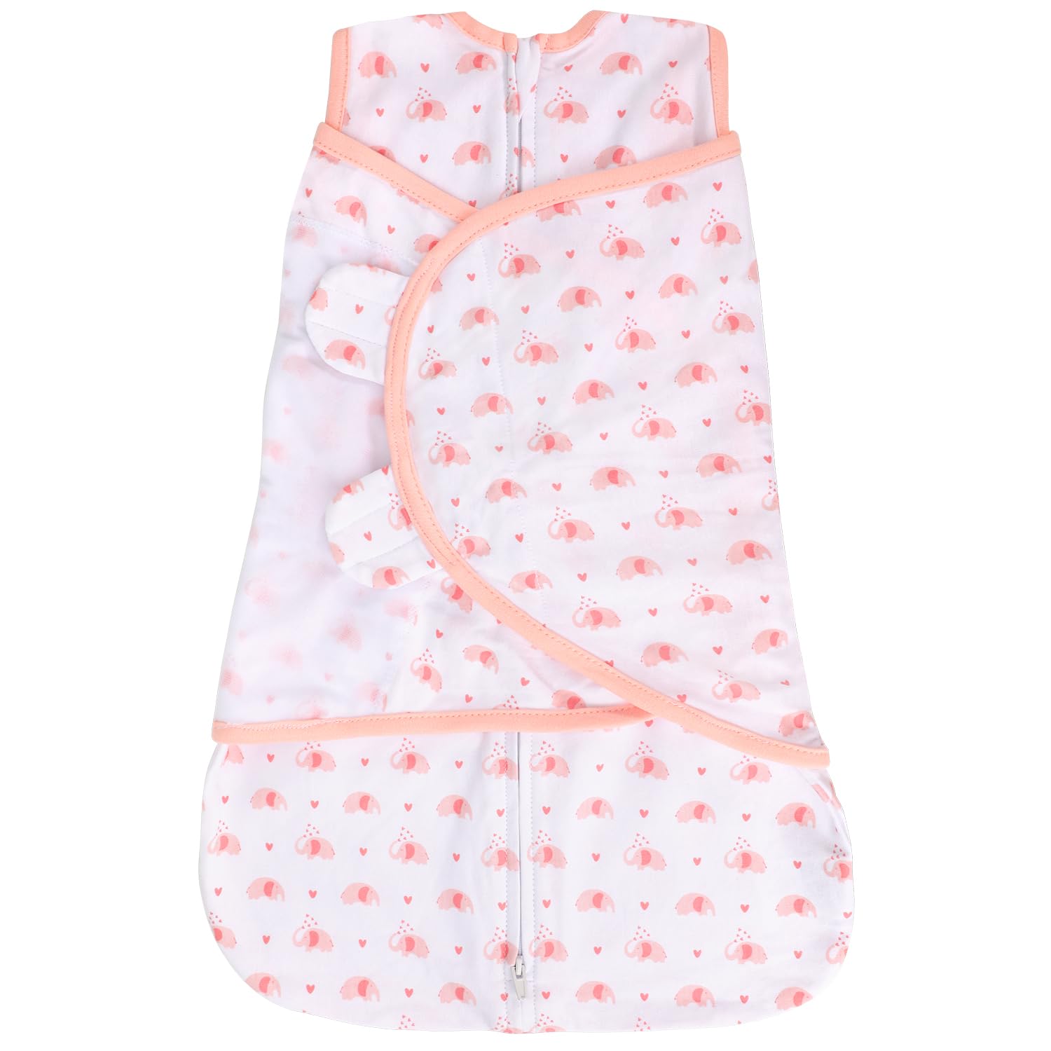 LANDICI Baby Sleeping Bag Sack 0-3 Months,100% Cotton Swaddles for Newborn,3-Way Adjustable Baby Wearable Blanket Wrap,Easy Change Sleepsack Swaddle for Infant Boy Girl,Baby Essentials (Pink Elephant)