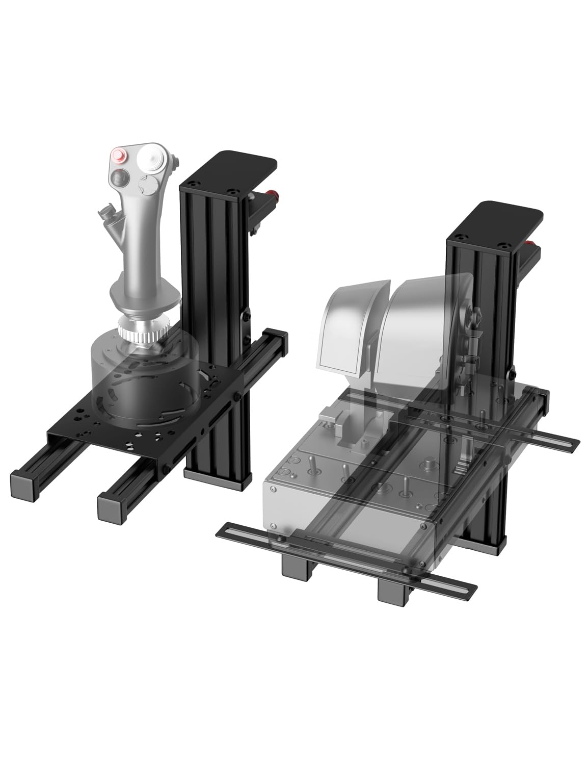 2 Set Desk Mount for Flight Sim Hotas Compatible with Logitech X56/X52/X52 Pro, Thrustmaster Hotas Warthog/T.16000M/T-Flight Hotas 4/X, SimTask Farmstick,Winwing Hotas, VKB, VPC Hotas (Standard)