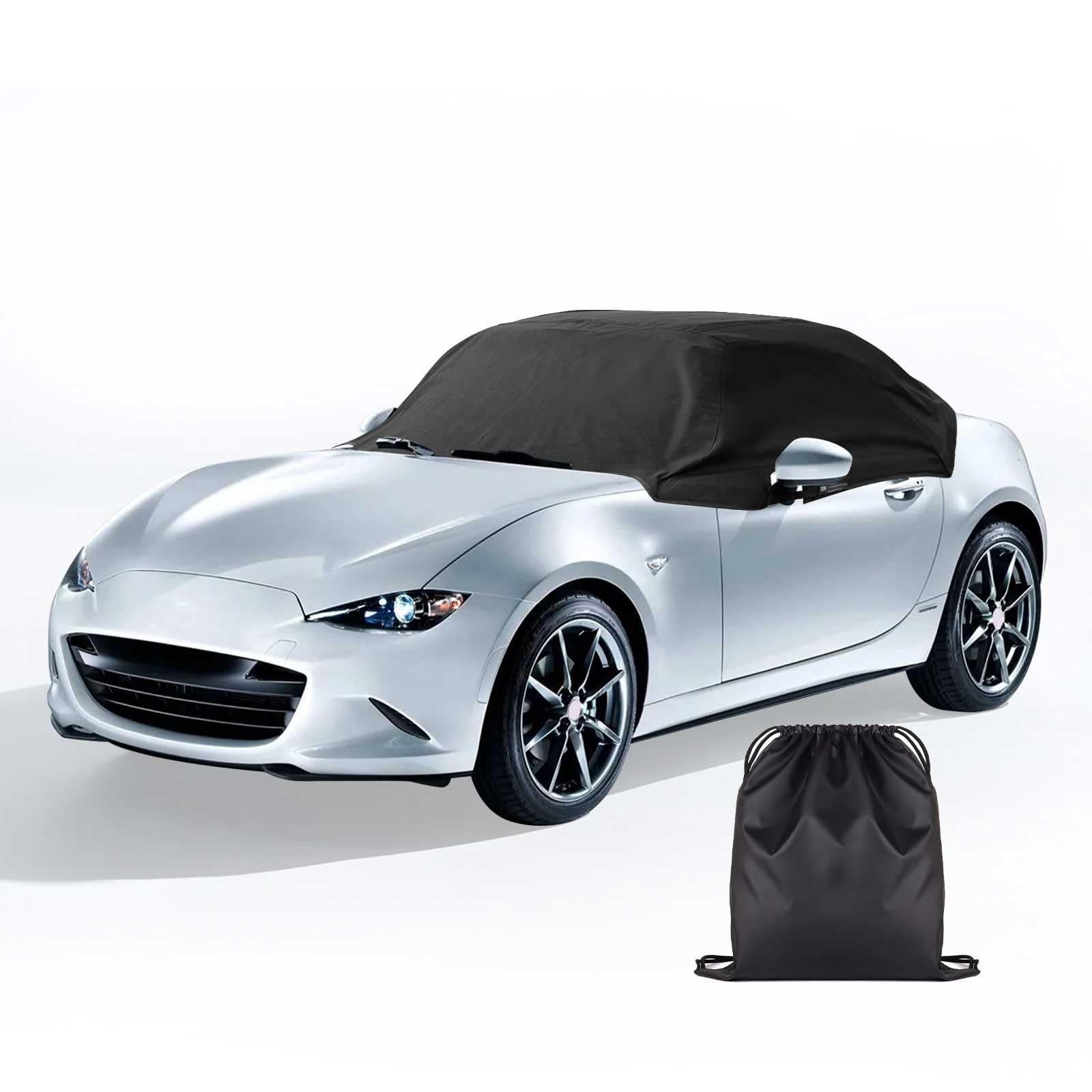 Photo 1 of dcvbny 420D Oxford Half Car Cover Compatible with 2014-2023 Mazda Miata MX-5 Mk4 (ND Model only) Soft Top Roof Protector Half Cover, All Season Windproof Protection Snow Proof UV, Black