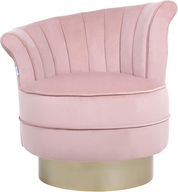HOMEFUN Swivel Vanity Chair, Modern Makeup Barrel Chair