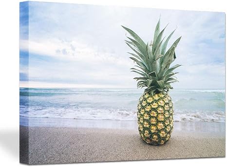 K Road Pineapple Wall Art Painting Beach Sunshine Canvas Framed