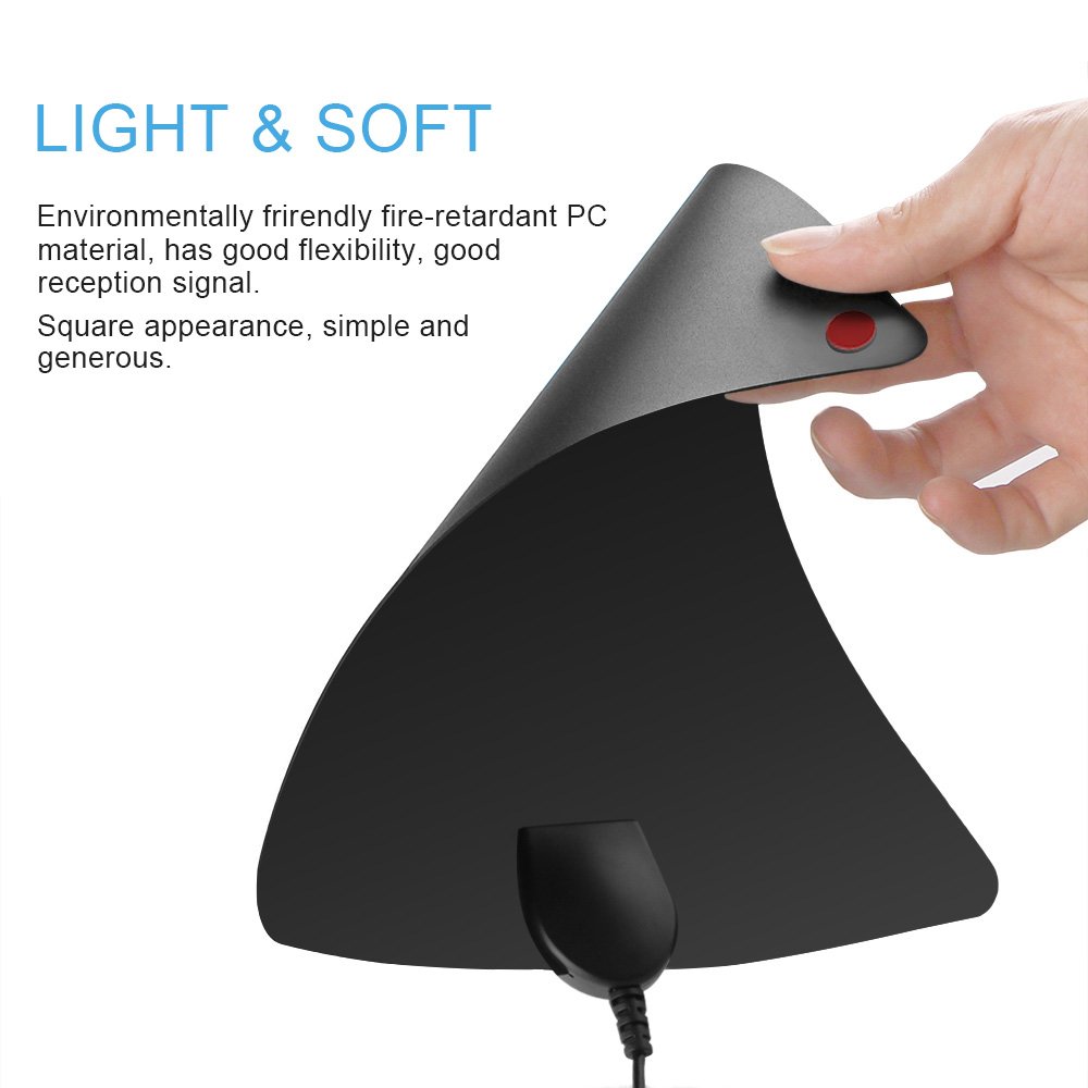 Indoor TV Aerial 0.6 mm freeview box with aerial booster (60+ Miles 1080P VHF/UHF/FM Indoor Aerials)