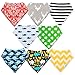 Baby Bandana Drool Bibs for Boys and Girls, Soft, Highly Absorbent, Comfortable, Hypoallergenic, 100% Organic Cotton for Drooling and Teething, Baby Shower Unisex 8-Pack Gift Set by Klim and Leo