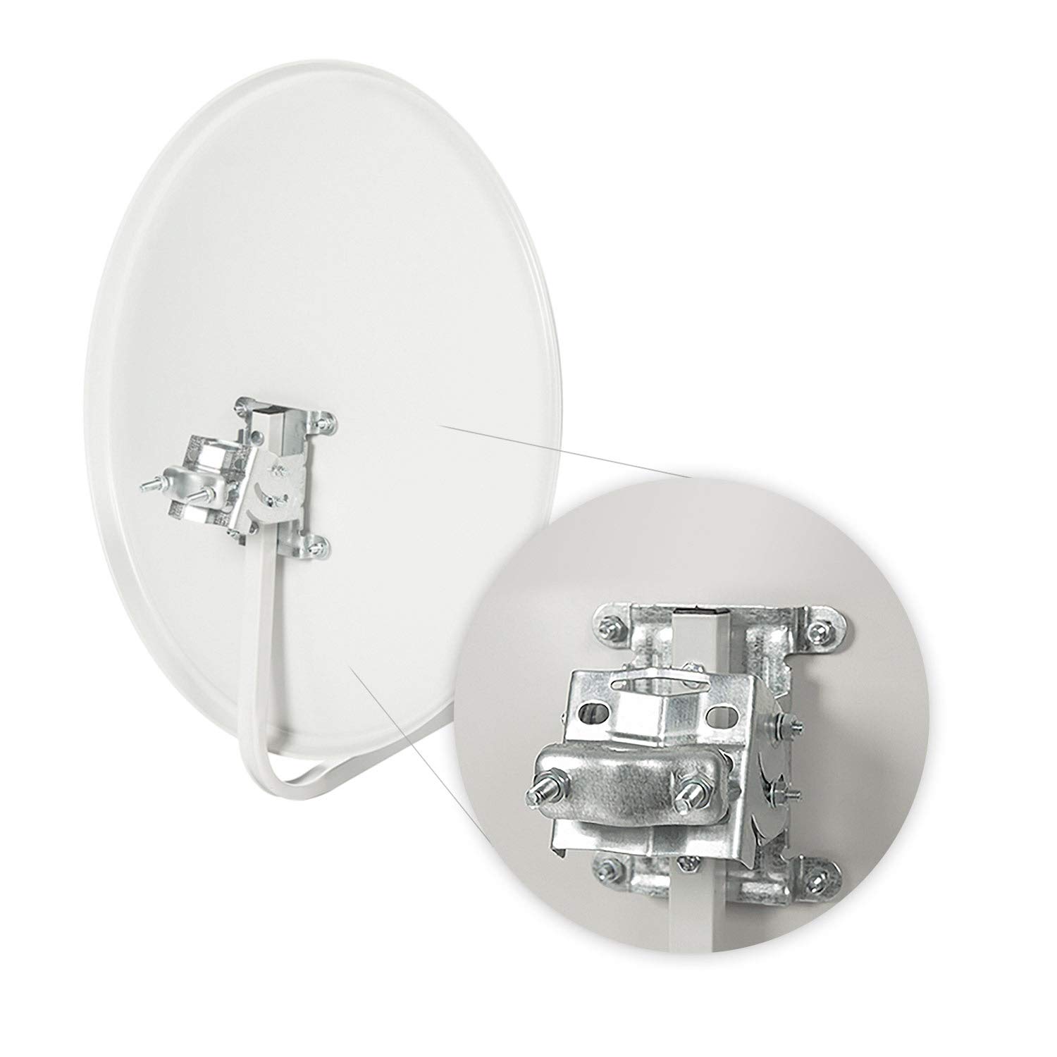 Diesl.com - Kit Parabólica 60cm + LNB + Soporte + Tacos a Pared + Conectores + 10x Bridas