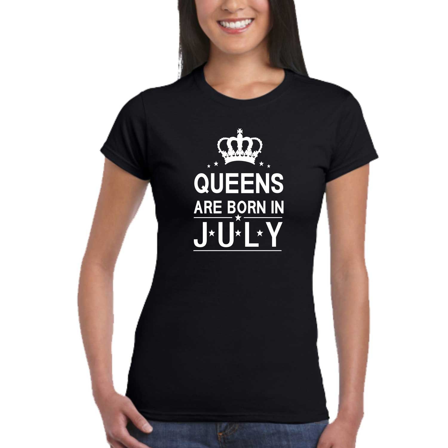 tyyc queens are born in july birthday women t-shirt cotton
