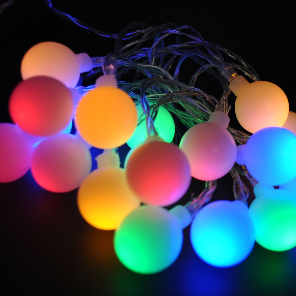 JnDee Waterproof Berry Ball Fairy Lights 10M 100 LED Multi Colours, 8 Light Effects, Indoor/Outdoor,10M Lead