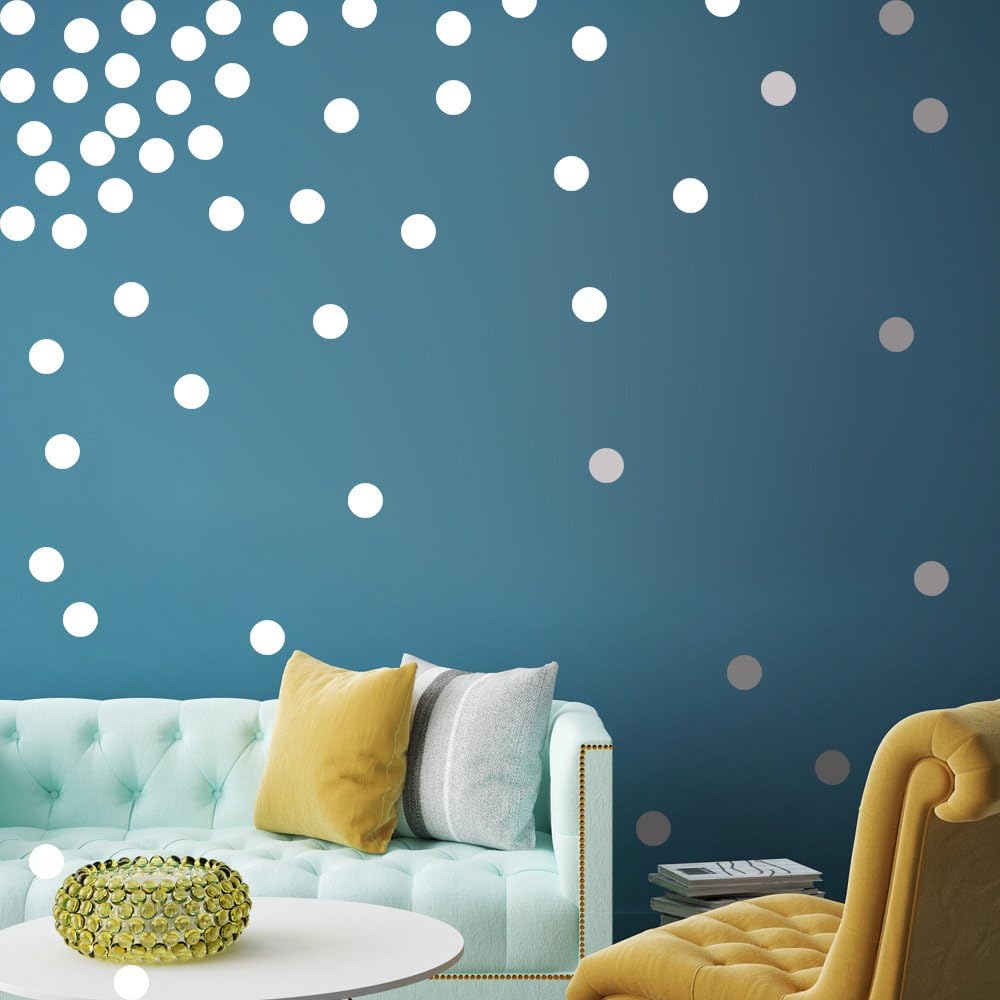 Polka Dot Nursery Room Babyroom Wall Decals Round Circles Wall Stickers Wall Art (4cm, 104 Dots, White)