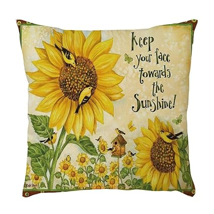 Viahwyt Sunflower Print Cushion Cover 45x45cm Home Car Bed Sofa