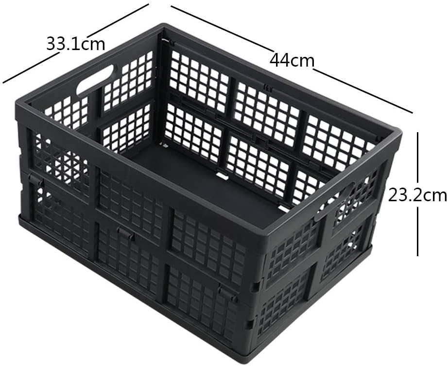 Zerdyne Set of 3 Plastic Collapsible Storage Crates, 30 L Stacking Foldable Storage Basket, Gray, Grey, 43.8 cm x 33.2 cm x 23 cm - Image 3