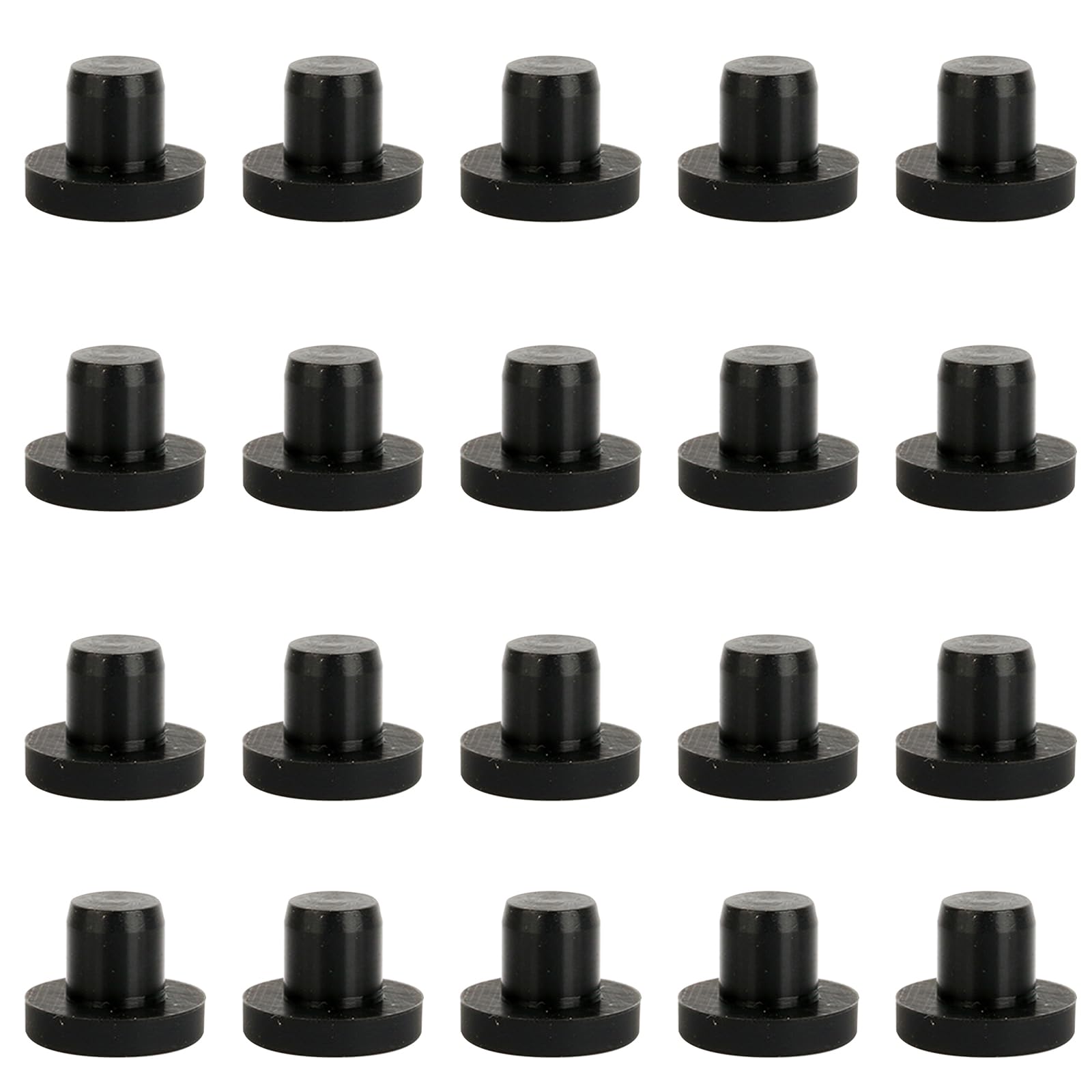 Leliafleury 20Pcs Silicone Solid Stoppers 9mm Silicone Plugs Black Hole Plugs for Bottle Furniture Cabinets Bookshelves