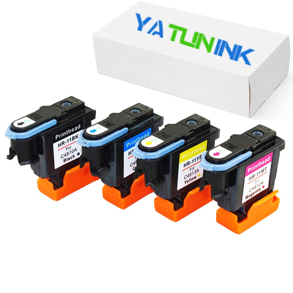 YATUNINK Remanufactured Print head Replacement for HP 11 Printhead 11  Printer Head C4810A C4811A C4812A C4813A Printhead (1 Black+1 Cyan+1  Magenta+1 Yellow ...