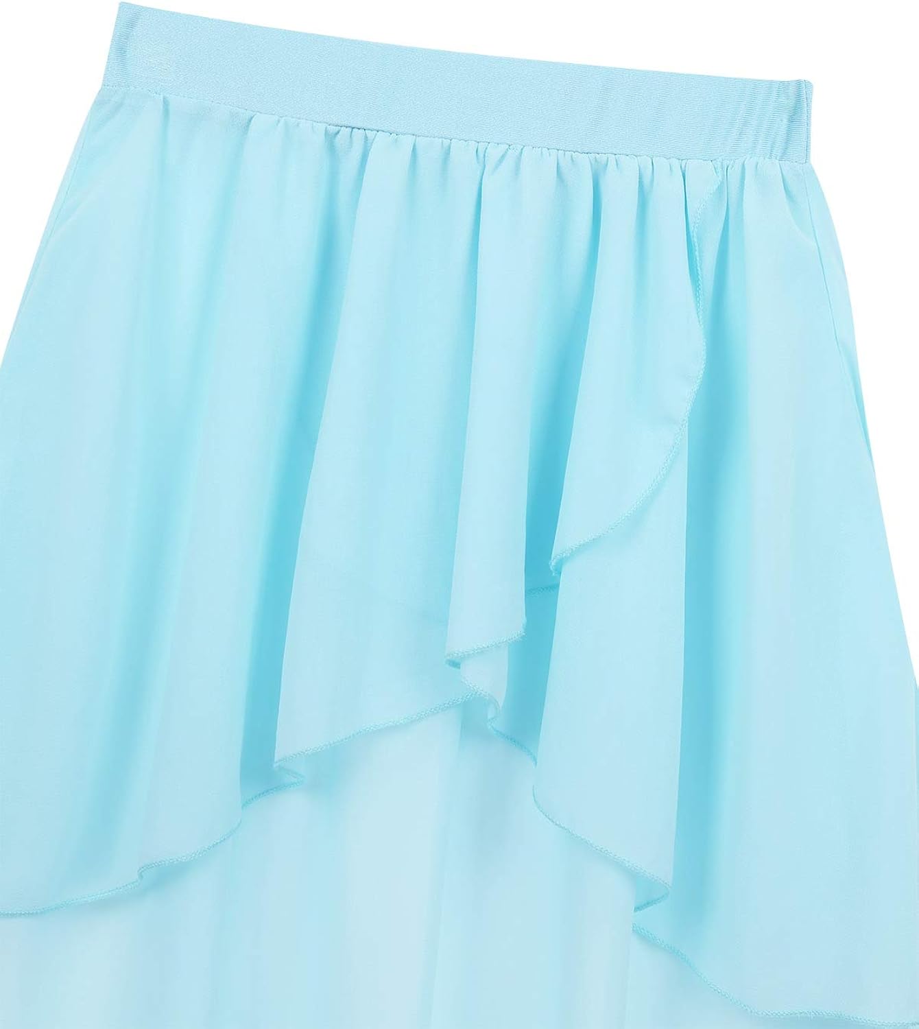 TiaoBug Girls Ballet Dance Open Skirt Ballerina Collection Chiffon Skating Over Scarf Tutu Dress with Waist Tie: Clothing