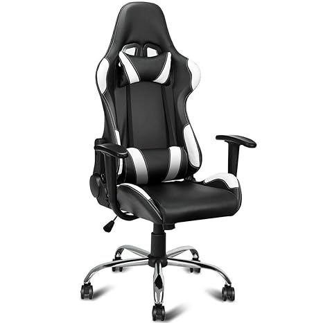 Amazon Com Black And White Gaming Chair Office Chair Race