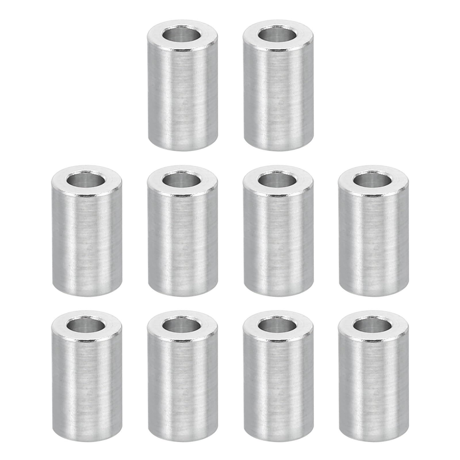 PATIKIL M2 Aluminum Spacers, 10 Pcs Metal Spacer Aluminum 2.6mm ID x 5mm OD x 8mm L Aluminum Spacer Screw Standoff Round for M2 Screw Bolts
