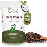 Organic Way Whole Black Pepper - Origin - Sri Lanka (4 Ounce) | Black Tellicherry Peppercorn - botanical herb, USDA Organic and Kosher Certified; Raw, Vegan, Non-GMO, and Gluten-free.