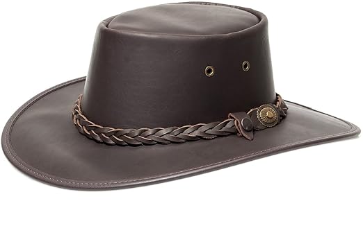 Barmah 1026 Squashy Outback Lederhut aus Australien + Kinnriemchen | Braun/Brown