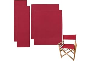 Upone 2 Set (4pcs) 20.86" L x 16.14" W Directors Chair Canvas Replacement Covers Kit for Directors Chairs,Movie Chair Replacement Canvas Oxford Cloth Cover for Home Director Chair Large Size (Red)