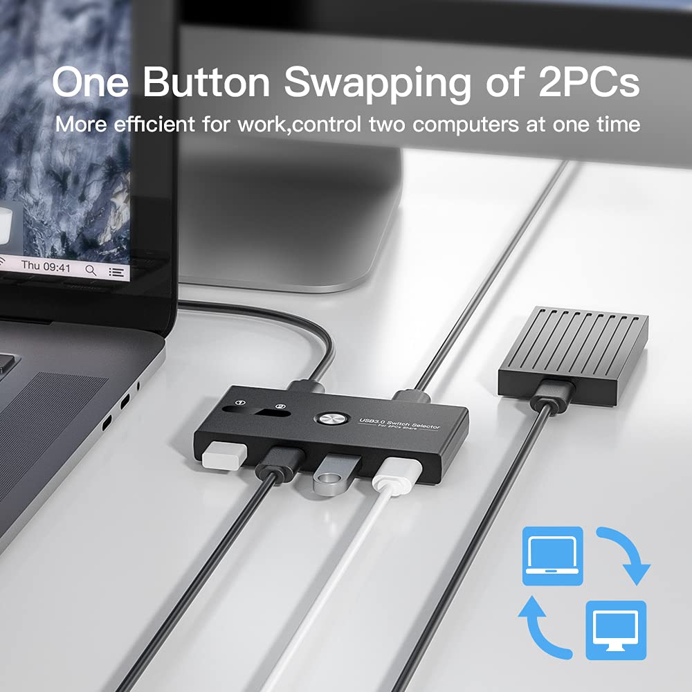 Computer Usb Switch Mua USB Switch, USB 3.0 Switcher 2 Computers Share 4 USB for PC Mouse ...
