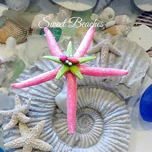 Neon pink and green starfish Beach Ocean Nautical Wedding Decor