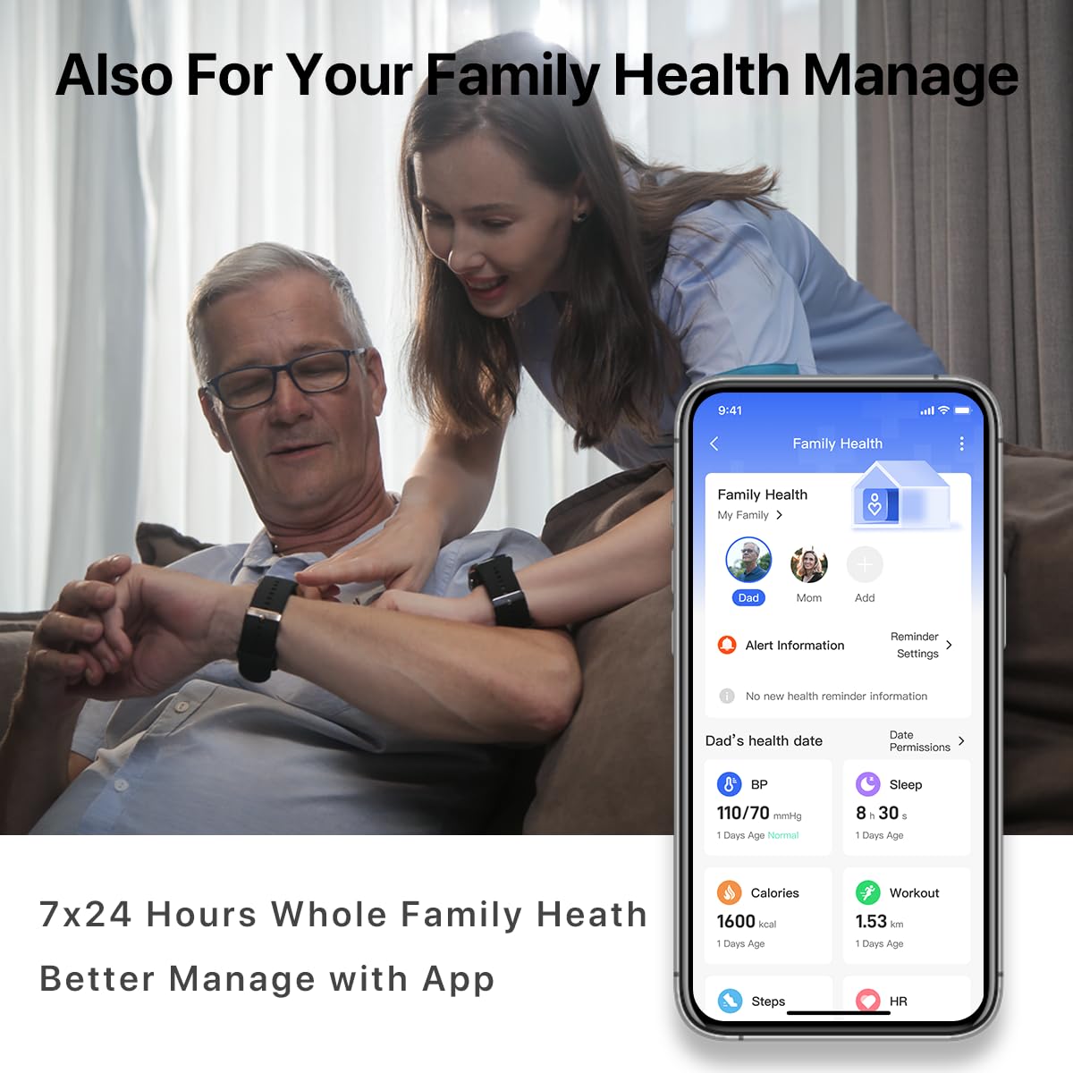 YHE BP Doctor Med, Blood Pressure Smartwatch with Dual Patented Cuff, Wrist BP Monitor 24/7 Stress Monitoring Sleep & Sports Tracking App for Android & iOS