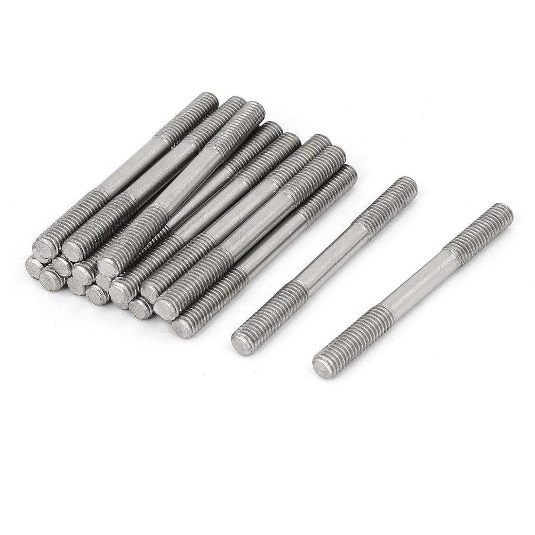 Sourcingmap M6x65mm 304 Stainless Steel Double End Threaded Stud Screw Bolt 20pcs