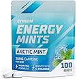 GYMGUM Energy Caffeine Mints | Caffeine + L-theanine + B Vitamins | Caffeinated Mints with 60mg Caffeine Per Serving | Delicious Sugar Free Energy Mints | (Arctic Mint, 100 Count)