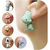 Cute Animal Bite Earrings for Women 3D Clay Animal Dinosaur Earrings Funny Animal Cartoon Biting Ears Stud Earrings Jewelry Gifts Cute Funny Stuff