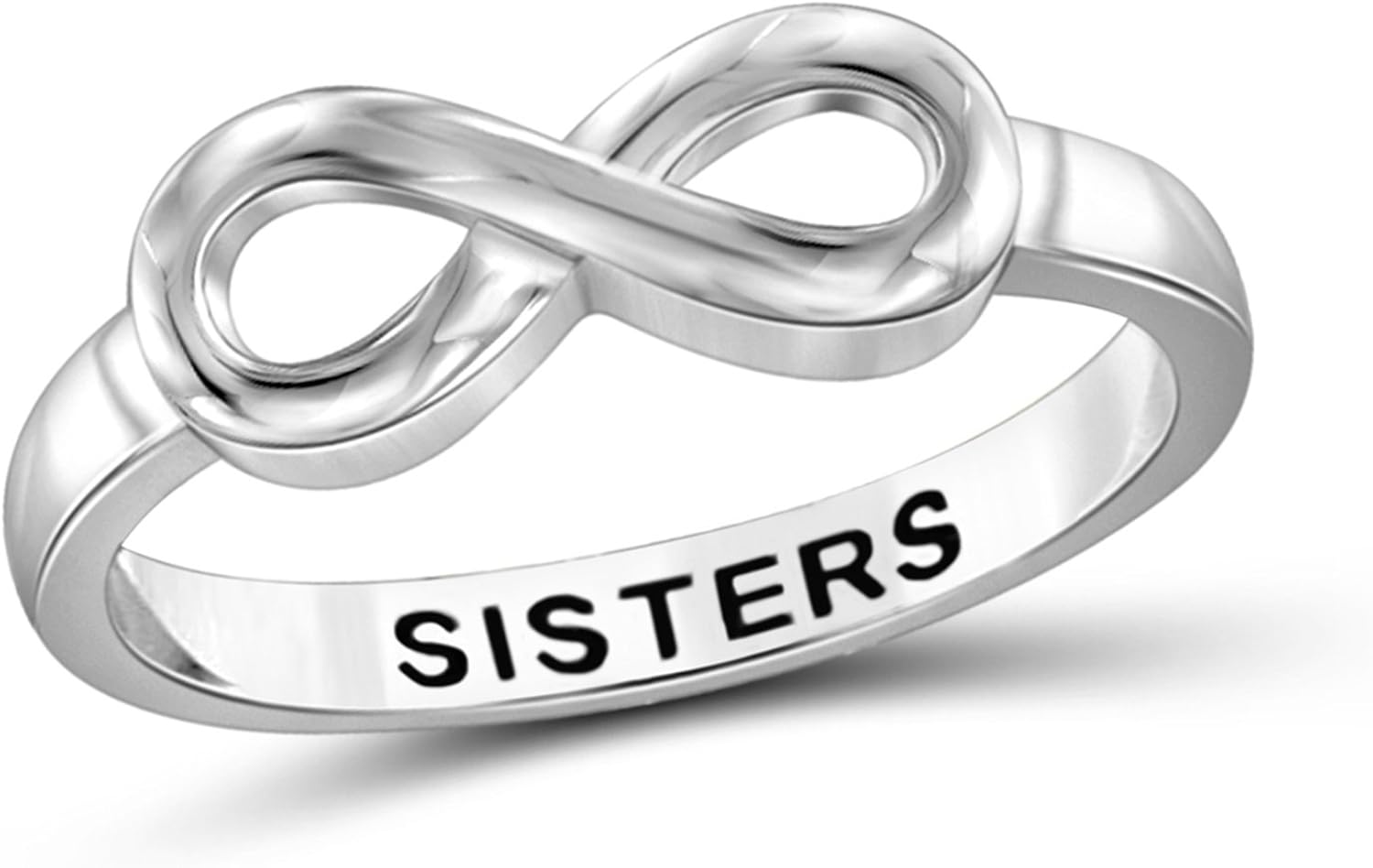 JewelExcess Elegantly Engraved With Sisters Infinity Ring Amazon.co.uk Jewellery