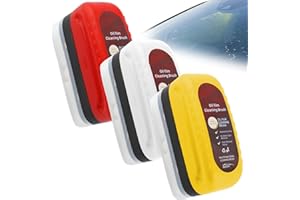 SINSETU Automotive Oil Film Cleaning Brush, Glass Cleaning Board, Glass Oil Film Remover Brush, Multifunctional Cleaning Brush for Car Windshield, Rearview Mirror, Home Windows (Red, White, Yellow)